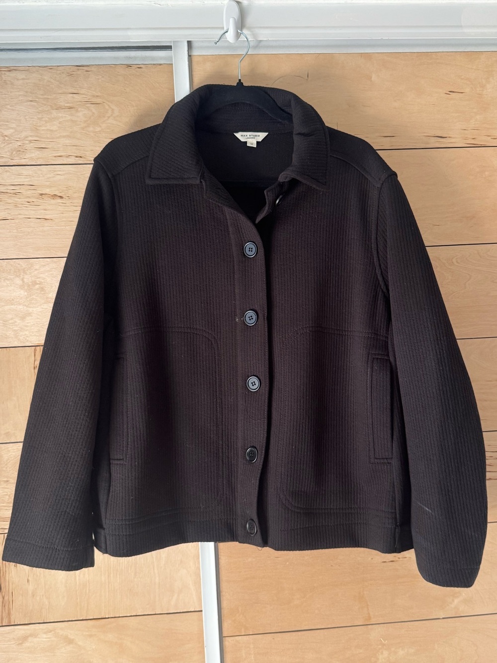 Max Studio Black Button-Front Blazer Jacket